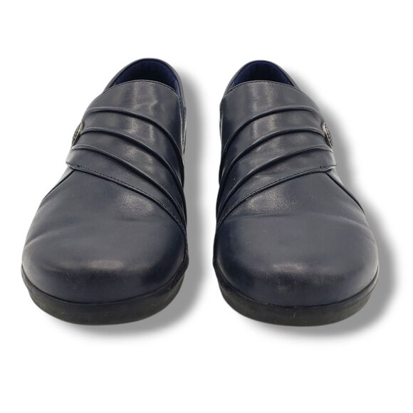 Clarks Collection Hope Roxanne Loafers Womens 7.5 Blue Leather Slip On - Picture 3 of 9